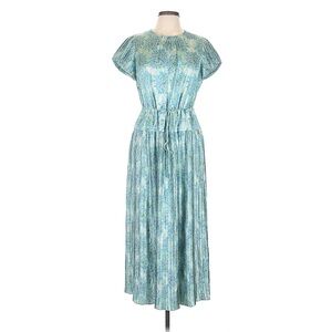 Rebecca Taylor Blue and Green Floral Maxi Dress